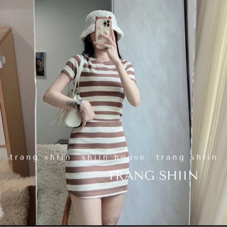 SET THUN SỌC CỔ TRÒN + CHÂN VÁY