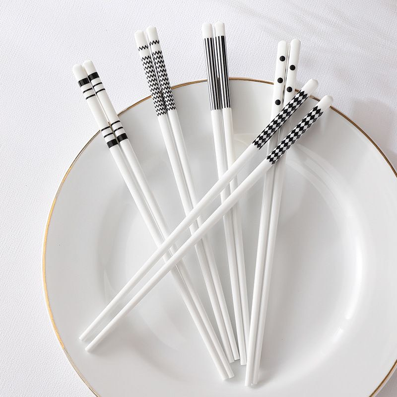 Set 5 Đôi Đũa Sứ Cao Cấp In Họa Tiết Cực Sang Phong Cách Châu Âu - Đồ Sứ Decor Xinh Xắn