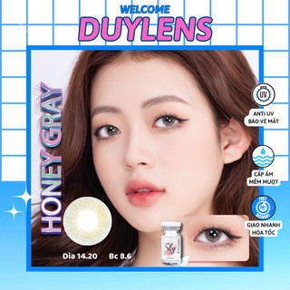 Lens xám tây trong veo HONEY GRAY 14.2 - Kính áp tròng cận 0-6 độ Hàn Quốc hạn 1 năm