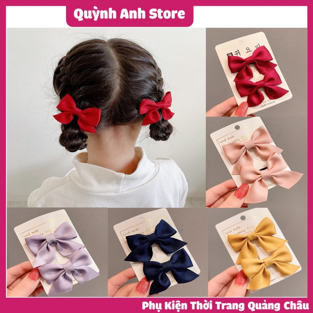 Set 2 kẹp nơ nhỏ cho bé cực xinh phong cách Hàn Quốc ( có bán sỉ )❤️Freeship❤️