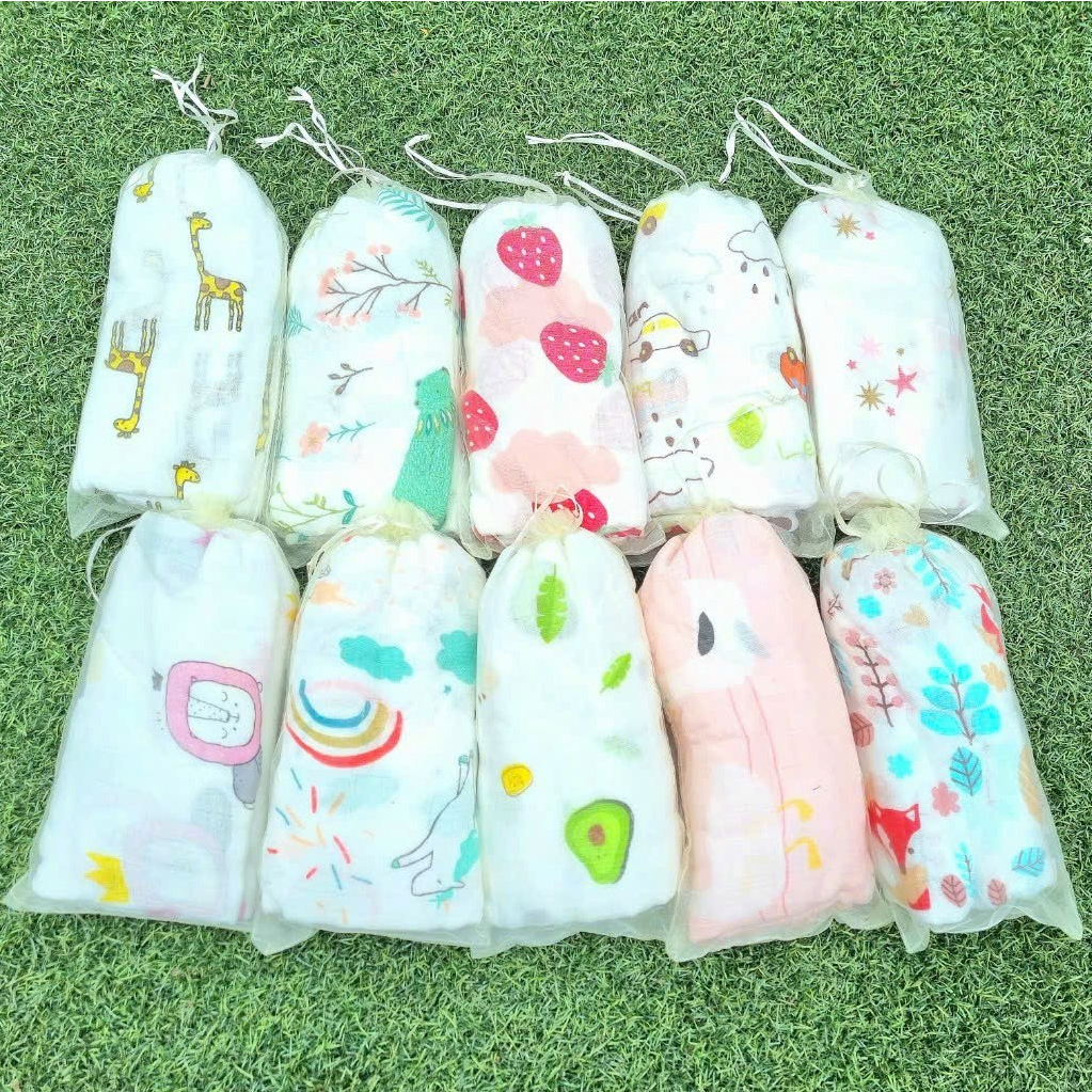 Khăn Xô Tắm Muslin Swaddle Organic cotton Khăn Tắm Đa Năng Cho bé - Bố Bắp Store
