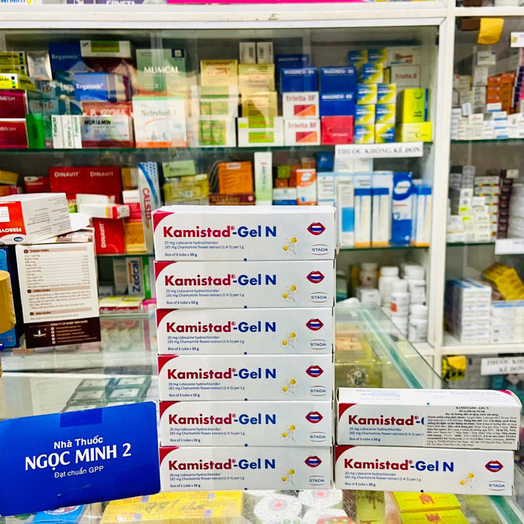 ✅  Gel bôi da nhiệt miệng Kamistad Gel N Đức 10g, nướu, lợi, nứt nẻ môi