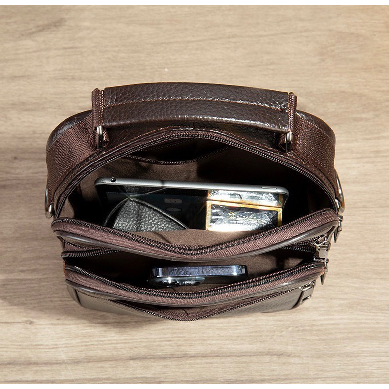 TÚI ĐEO CHÉO NAM DA THẬT, TÚI DA BÒ, TÚI CÓ QUAI XACH ĐA NĂNG, TRẺ TRUNG, PHONG CÁCH