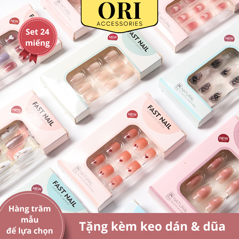 Nail Box Set 24 Móng Tay Giả Họa Tiết 3D Độc Đáo Thời Trang ORI ACCESSORIES Y903