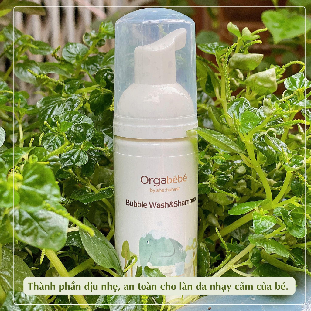 Bọt vệ sinh vùng kín và sữa tắm gội 2 in 1 ORGABÉBÉ mini size Nội Địa Hàn chai 300ml