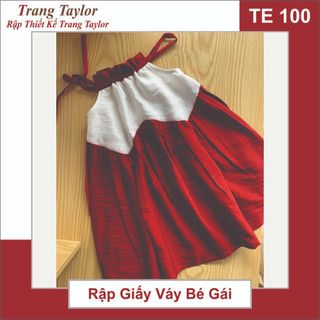 Rập giấy váy bé gái te100