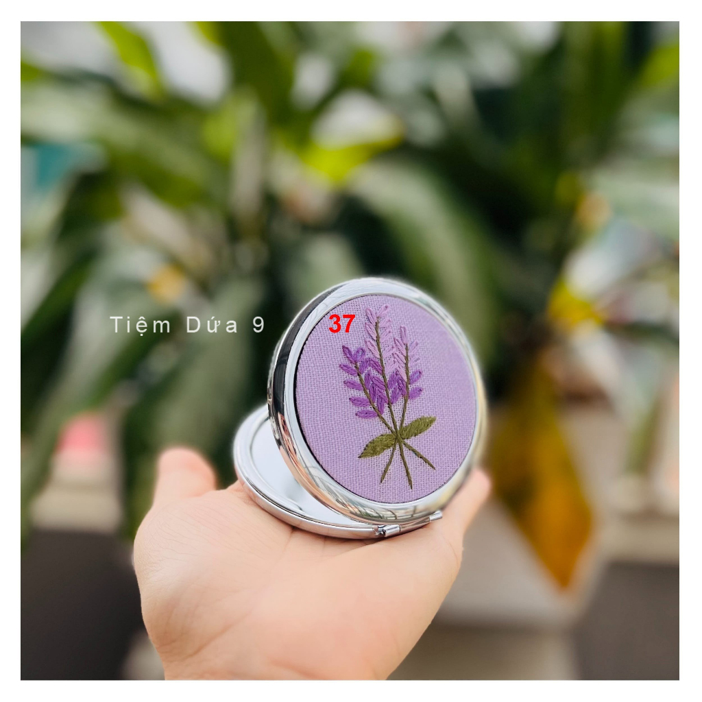 Gương trang điểm thêu tay cao cấp