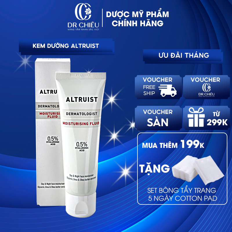 Kem Dưỡng Ẩm Thế Hệ Mới Altruist Dermatologist Moisturising Fluid 0.5% Hyaluronic Acid 50ml - Dr Chiều