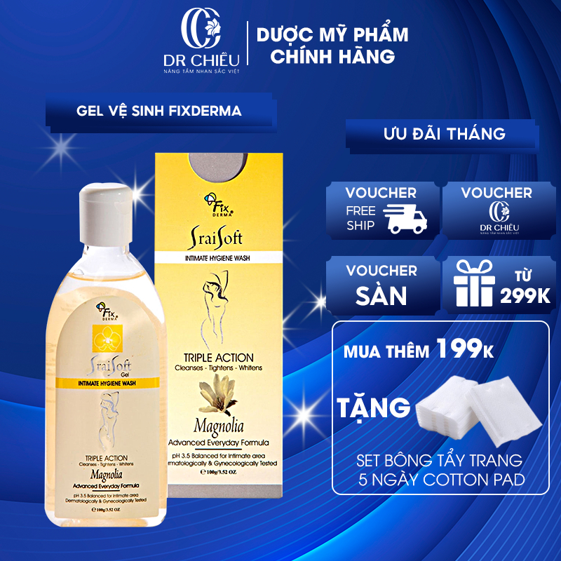 Gel Vệ Sinh Phụ Nữ Khử Mùi, Giữ Ẩm, Se Khít Fixderma Srai Soft Gel - Jasmine Hương Hoa Lài 100g