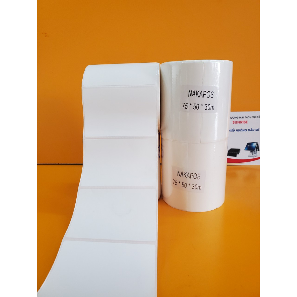 Decal nhiệt in đơn GHTK,giấy in tem 75x50 mm cuộn 30m