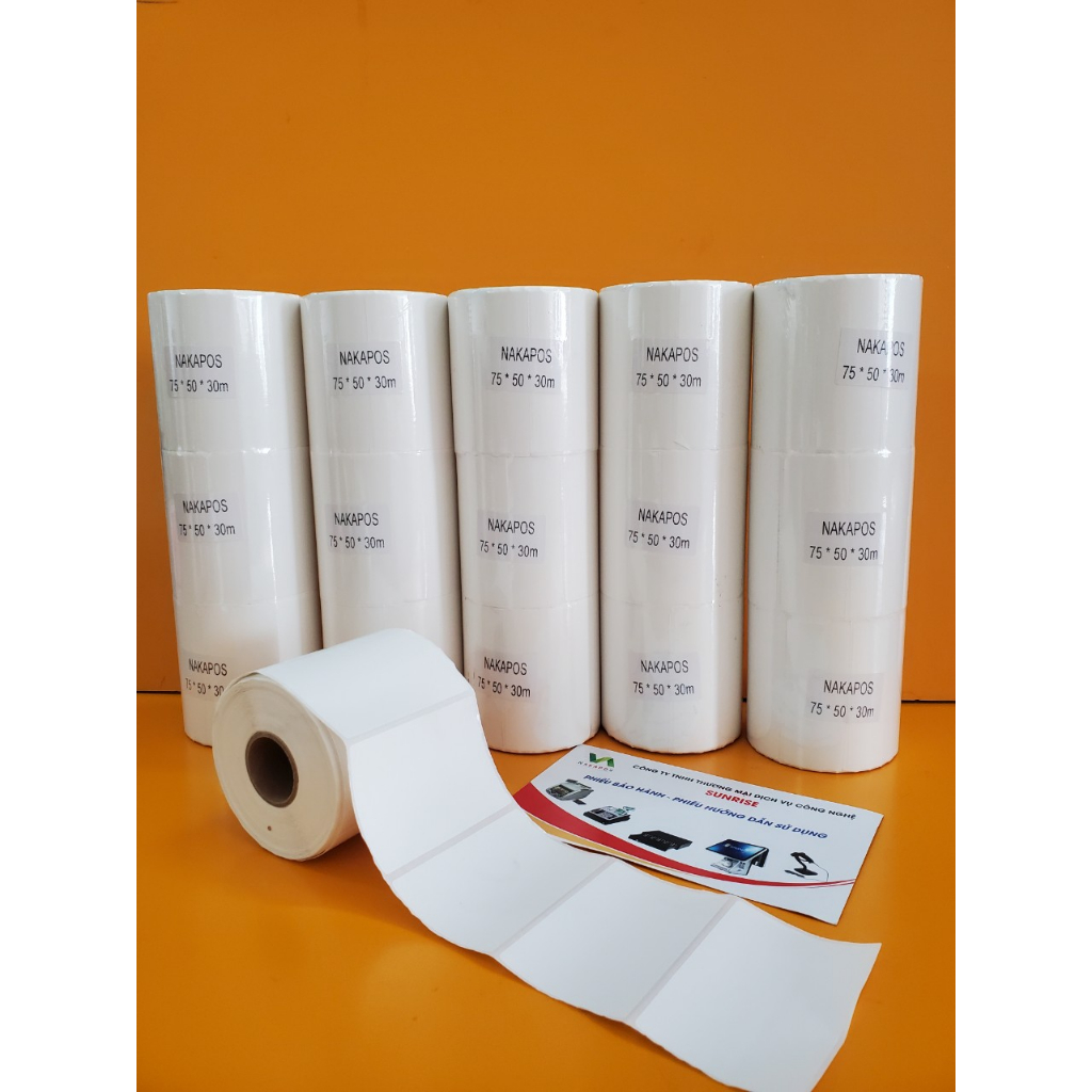 Decal nhiệt in đơn GHTK,giấy in tem 75x50 mm cuộn 30m