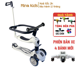 xe chòi chân trươt scooter cho bé 4IN1 BẢN TO 1-8 tuổi, có tay đẩy và đai vòng bảo vệ Scoot and ride, đồ chơi trẻ em
