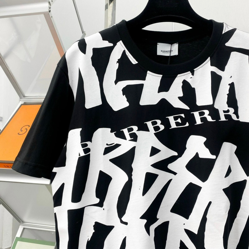 Áo phông nam nữ Premium Cotton in chữ BBR monogram mặt trước phong cách đường phố streetwear AP222P