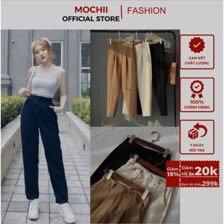 Quần tây baggy đi học nữ cạp lưng cao có đai nịt, dáng quần vải học sinh nữ dày ống baggy đáy cao đi học đẹp