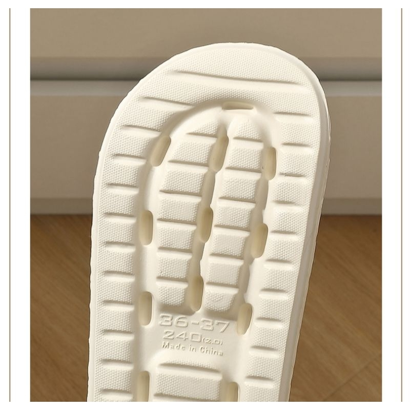 Dép bánh mì nữ, dép chao nữ quai ngang đính kèm stick gấu siêu đáng yêu