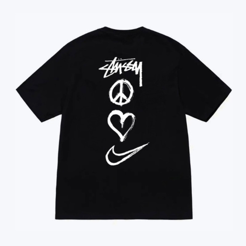 Áo Thun Nam Nữ StussyxNike Cotton Co Giãn 2 Chiều Form Unisex Cổ Tròn