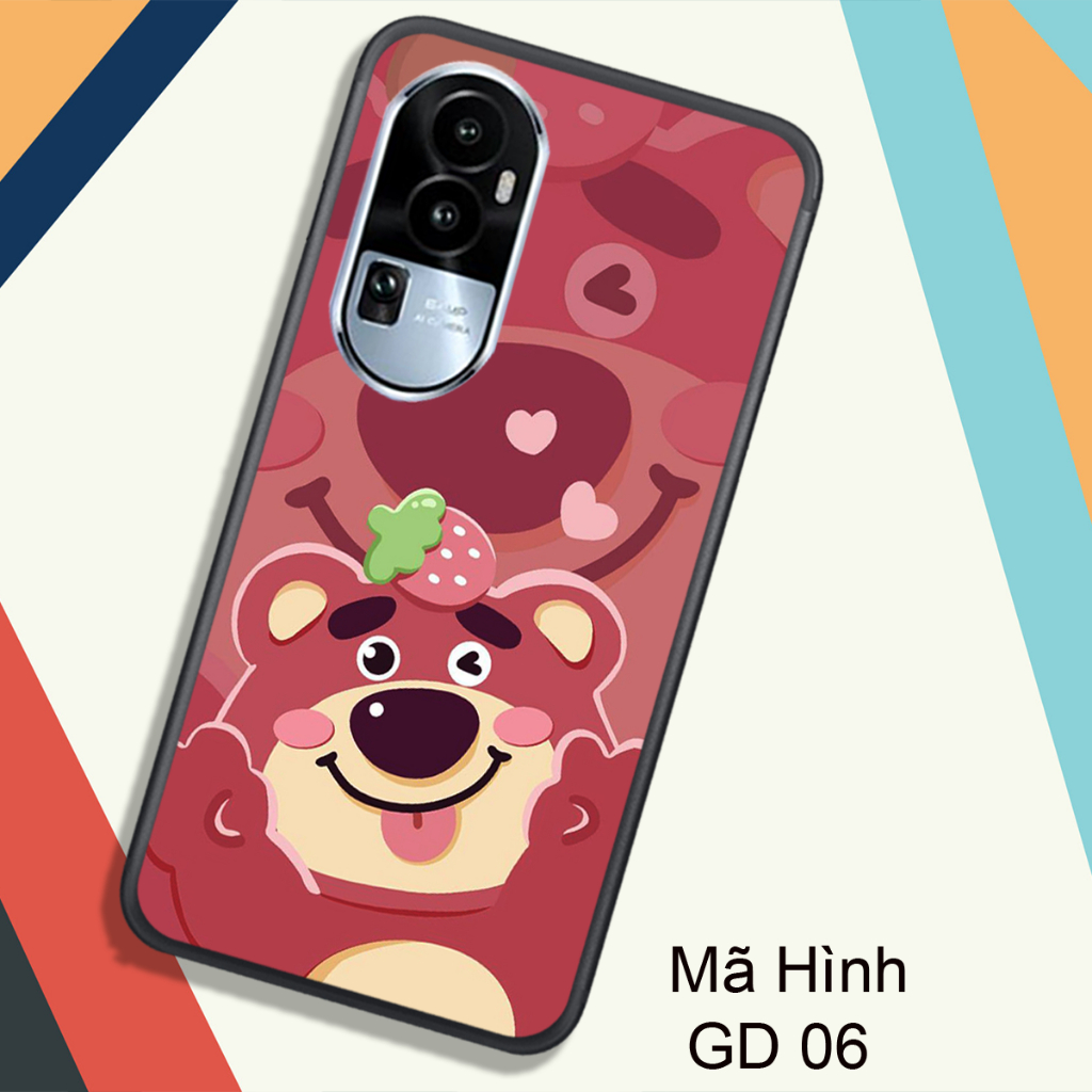 ỐP OPPO RENO 10 - RENO 10 PRO - RENO 10 PRO PLUS , IN HÌNH GẤU LOTSO DÂU CUTE.