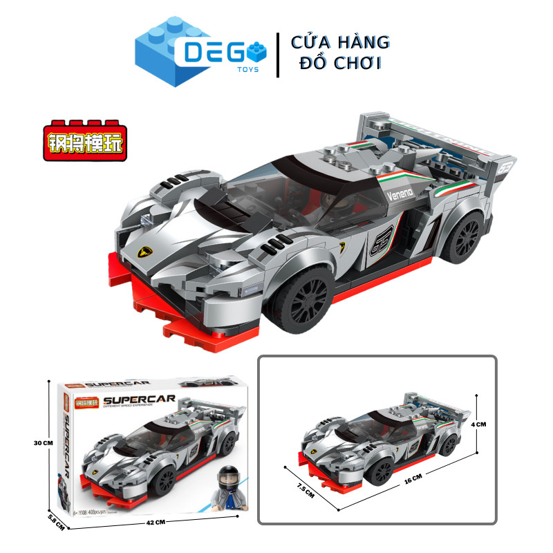 Đồ chơi lắp ráp xe Speed Champions Lambo veneno , Đồ chơi lắp ráp xe racing car SKU Y108 - DegoToys