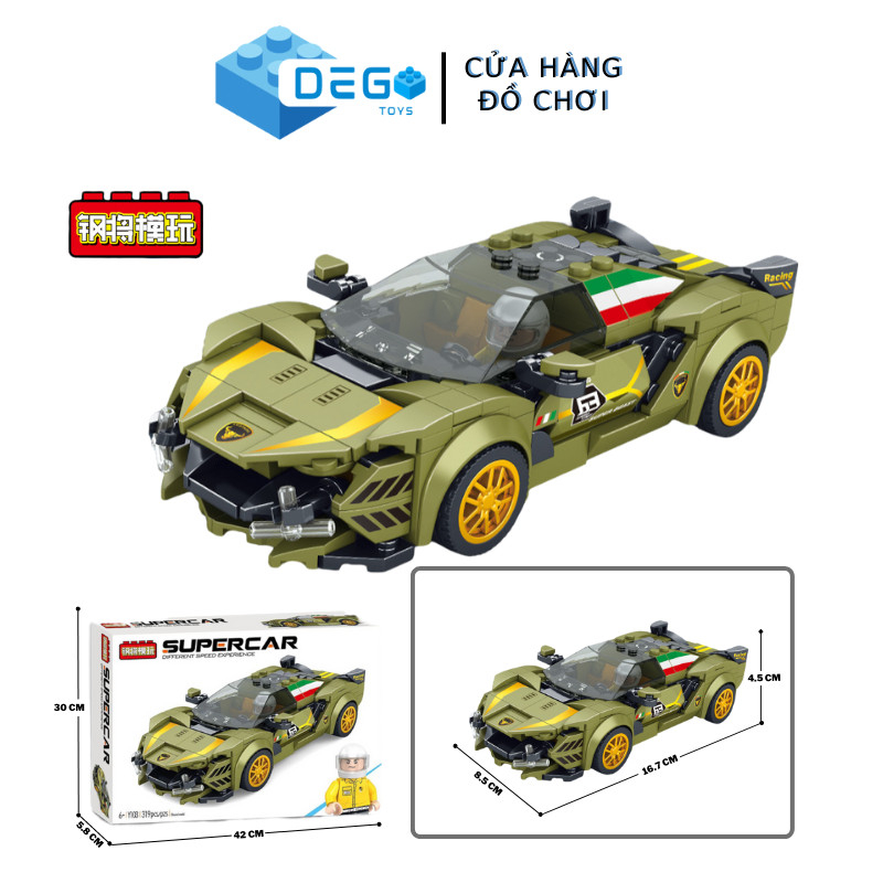 Đồ chơi lắp ráp xe Speed Champions lambo V12 , Đồ chơi lắp ráp xe racing car SKU Y103 - DegoToys