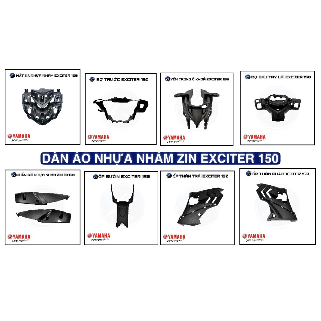 Trọn bộ dàn áo Nhám Exciter 150 đời 2015 - 2022 chính hãng Yamaha