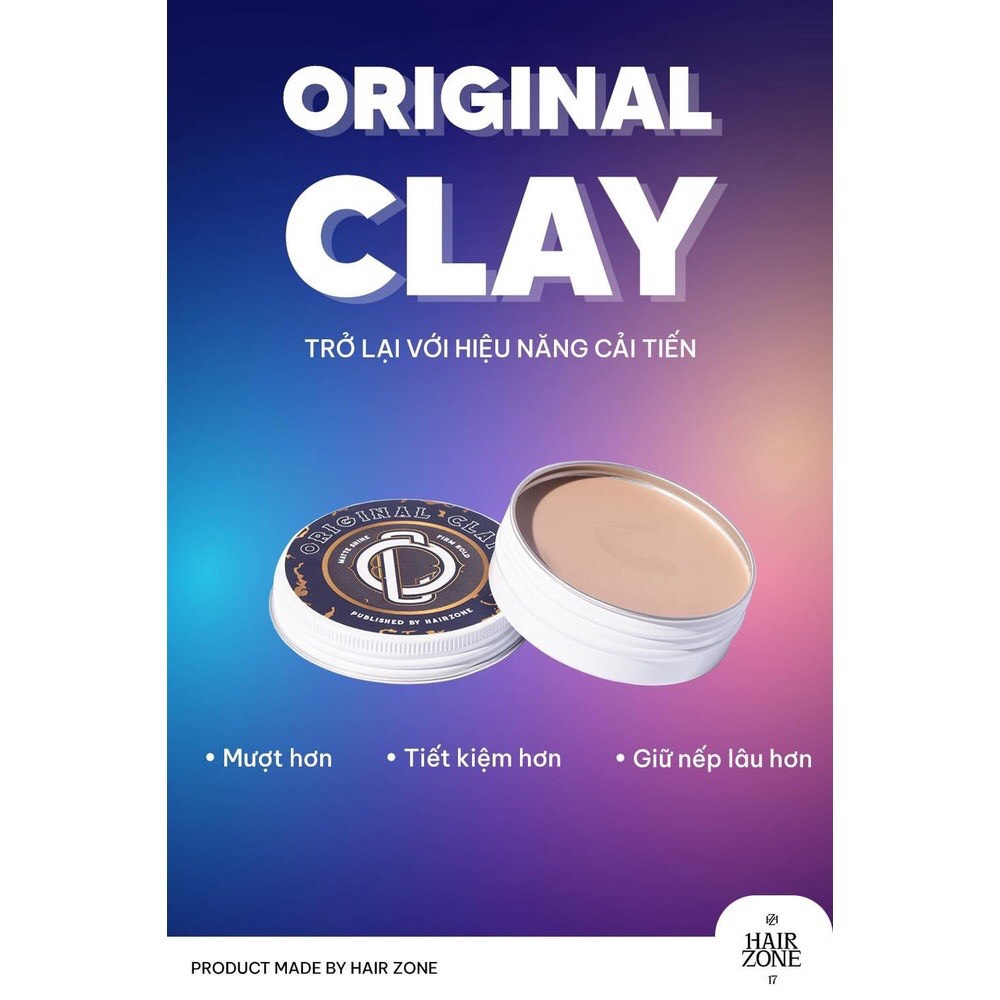 Sáp Vuốt Tóc nam Original Clay, All Day Balm 56g Hairzone bản mới 2022