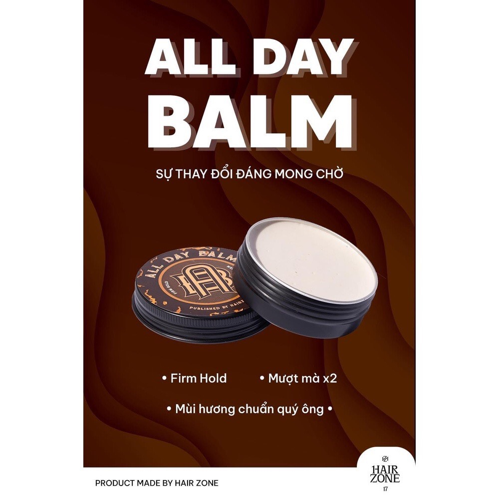 Sáp Vuốt Tóc nam Original Clay, All Day Balm 56g Hairzone bản mới 2022