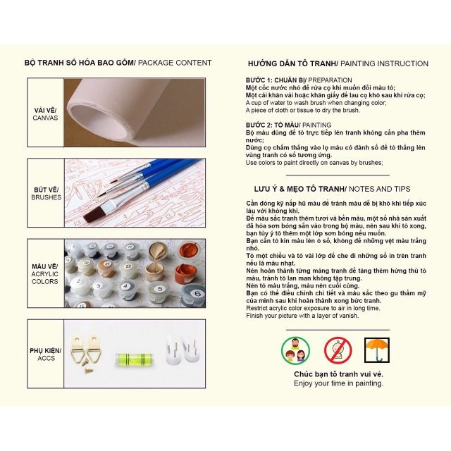 Tranh số hóa 20 x 20 cm -TẶNG KỆ-8*15-SƠN BÓNG-đã căng khung-,có 2 đinh 3 chân- Tranh sơn dầu số hóa, tranh tô theo số