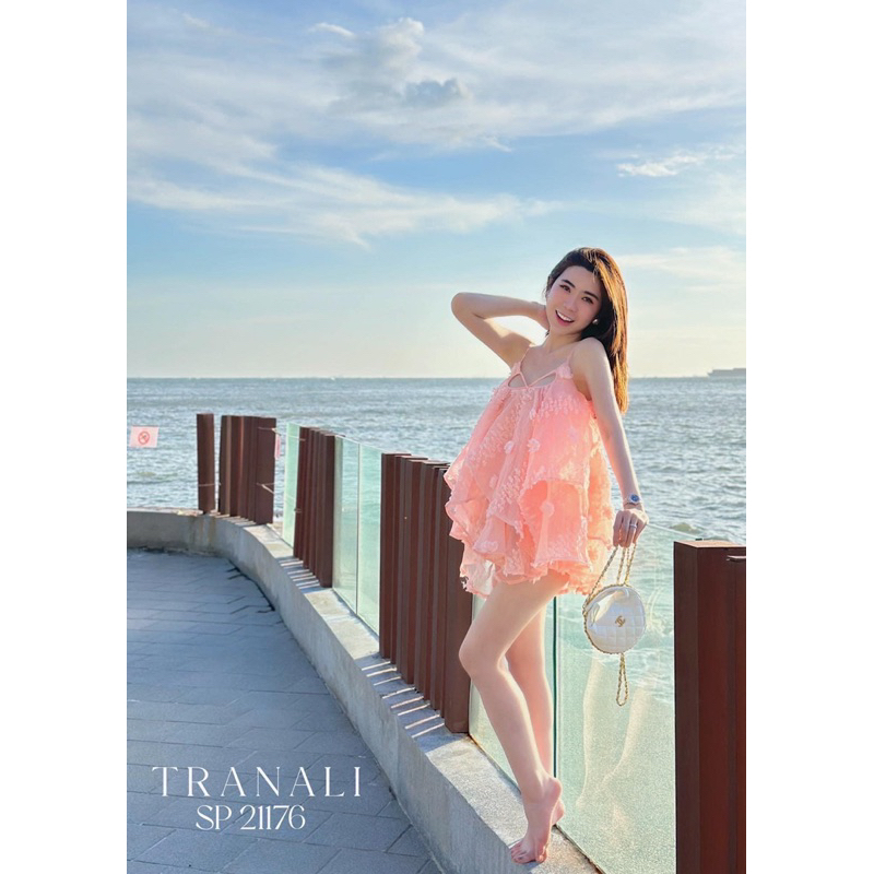 Set babydoll bồng bềnh 2 dây voan bông gòn nổi