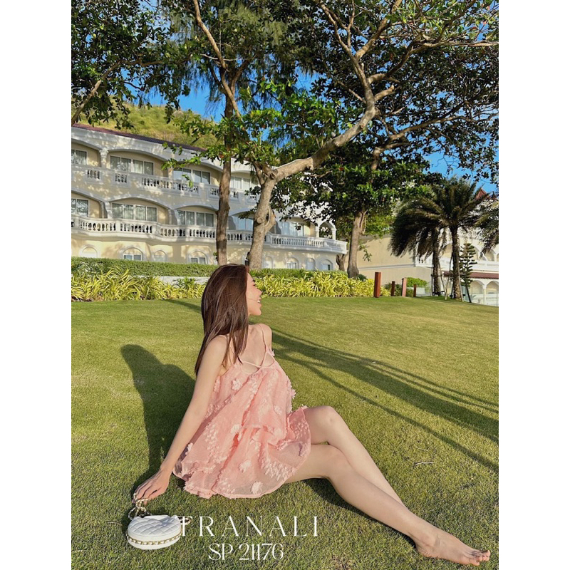 Set babydoll bồng bềnh 2 dây voan bông gòn nổi