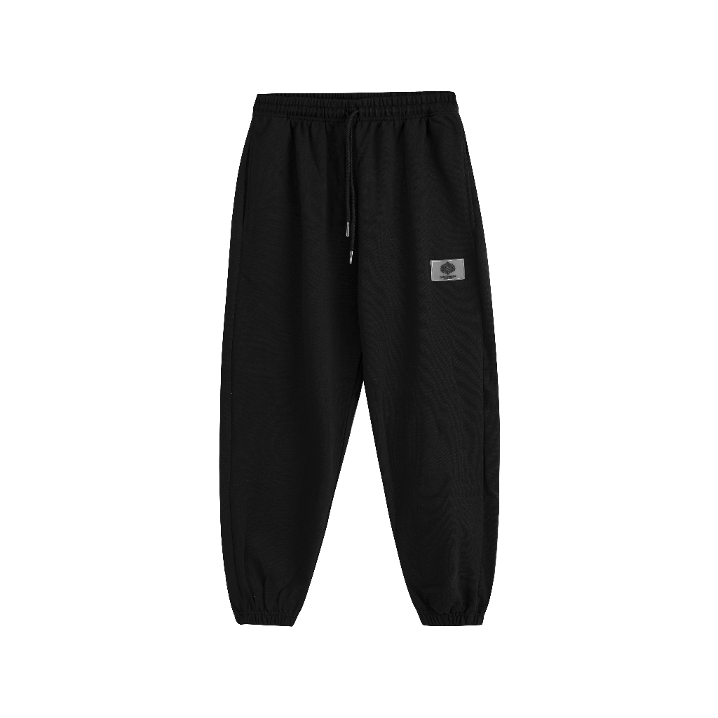 Quần Jogger Nỉ Ống Bo SAIGONESE Sweatpants Unisex Nam Nữ / Đen