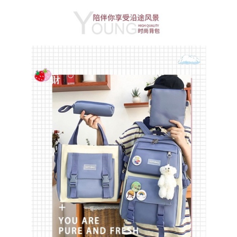 Set balo 5 món hàng Quảng Châu cao cấp