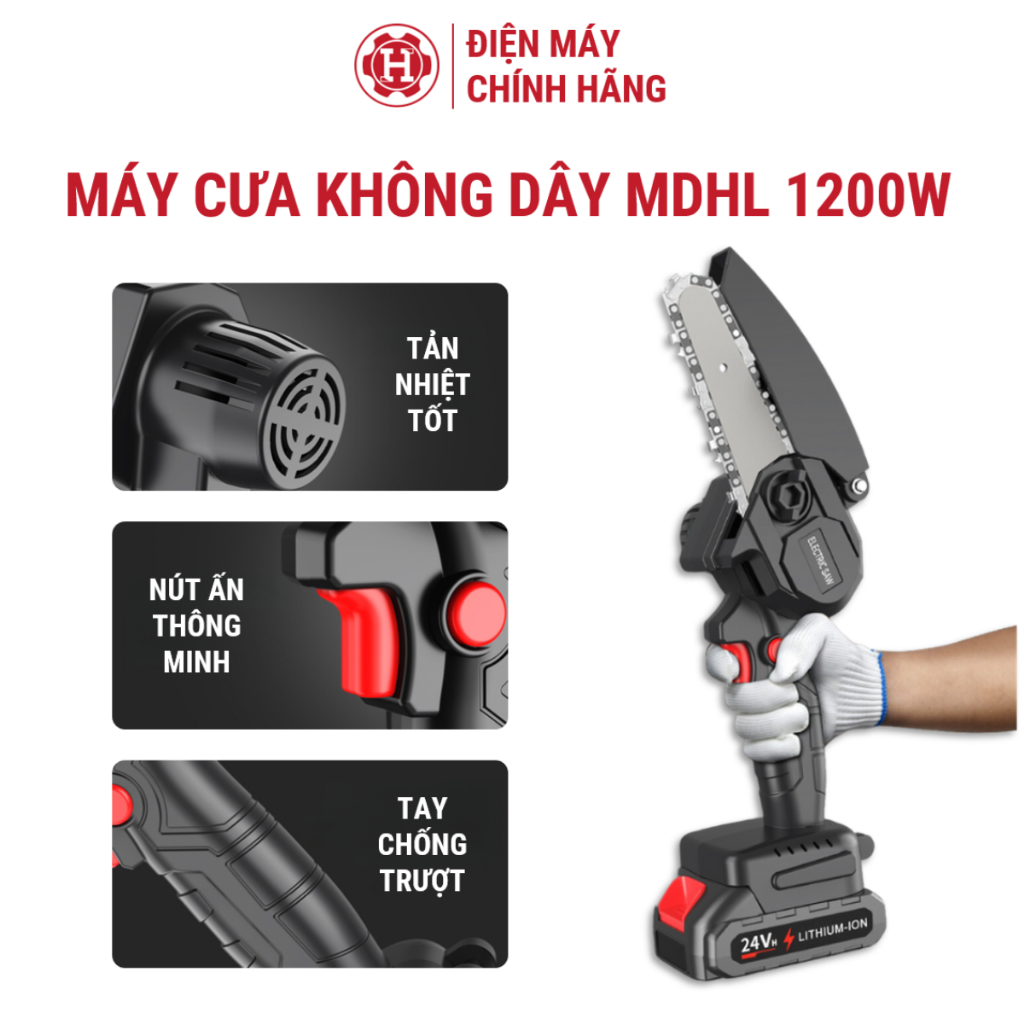 Máy cưa xích cầm tay mini MDHL 1200W chất lượng cao