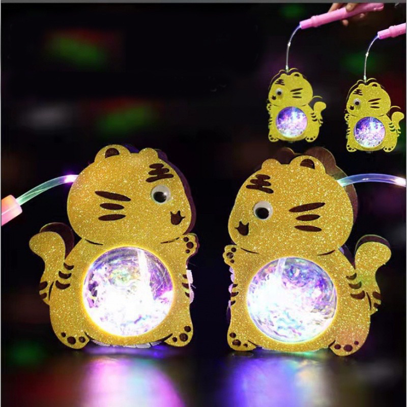 Đồ chơi lồng đèn trung thu phát sáng 7 màu vịt vàng, thỏ hồng