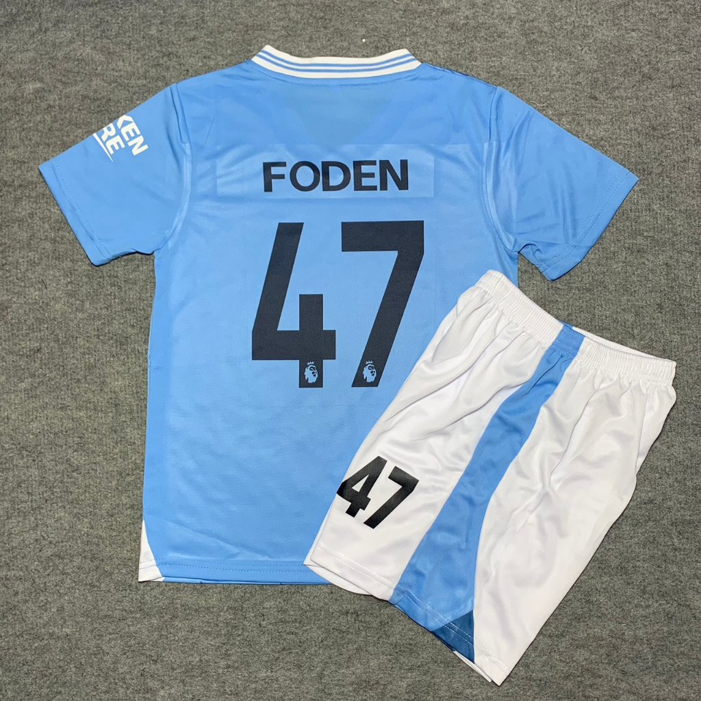 Quần Áo Bóng Đá Trẻ Em CLB Manchester City 2023/2024 - Vải Mè Thái Cao Cấp