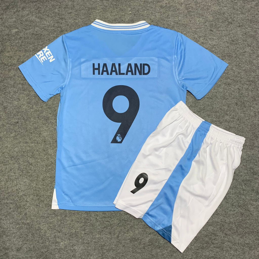 Quần Áo Bóng Đá Trẻ Em CLB Manchester City 2023/2024 - Vải Mè Thái Cao Cấp