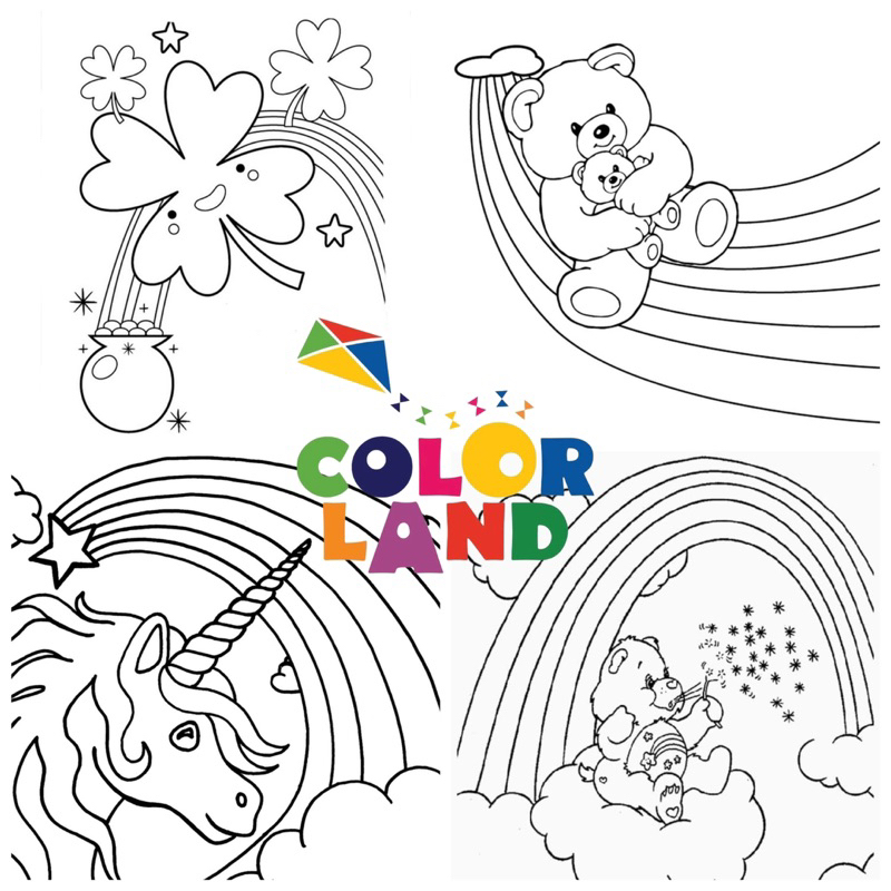 Cầu vồng Rainbow - Set 10 Tờ Tranh Tô Màu A4 A5 Dành Cho Màu Sáp, Màu Chì - TRANH TÔ MÀU COLOR LAND