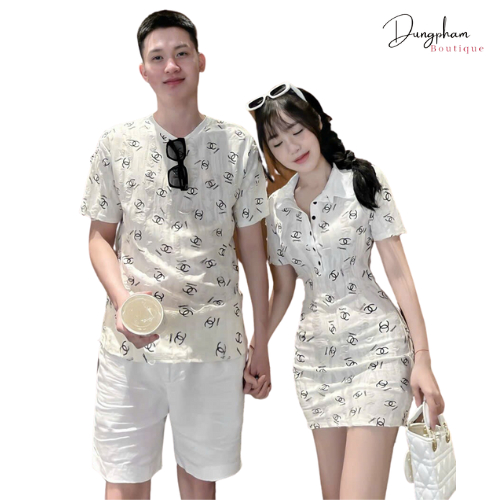 Set bộ đôi nam nữ áo thun nam + váy body nữ siêu phẩm - Anna.Store