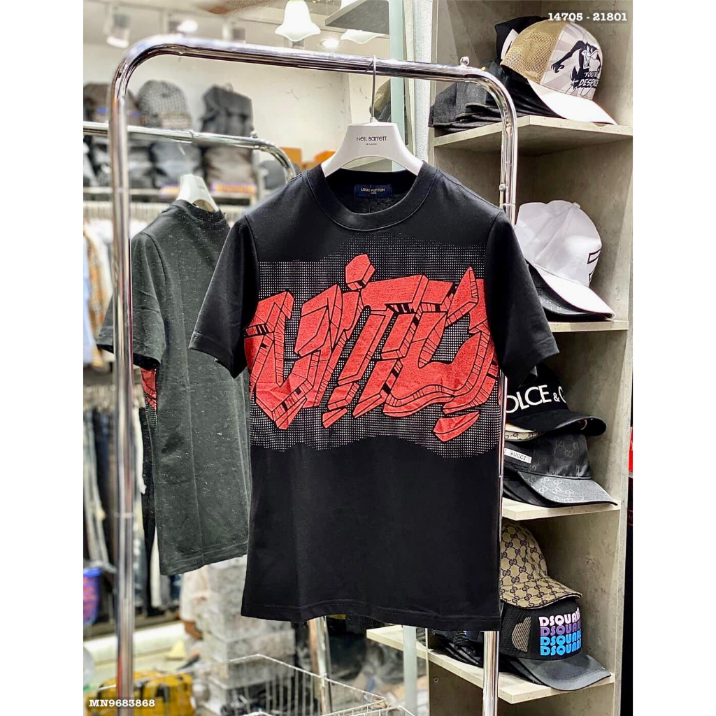 [ MỚi] Áo thun LV Kim tuyến đỏ unisex, tay lỡ form rộng oversize, 100% cotton thoáng mát, localbrand hot | BigBuy360 - bigbuy360.vn