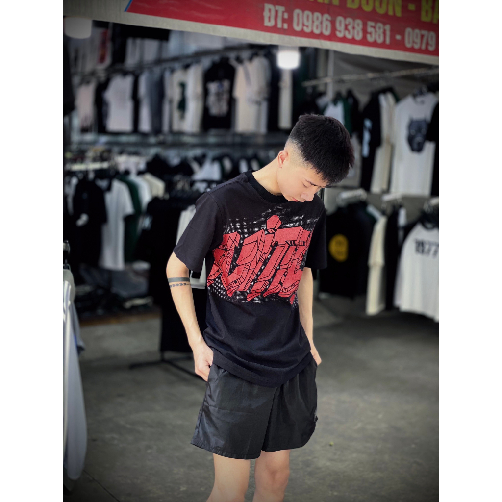 [ MỚi] Áo thun LV Kim tuyến đỏ unisex, tay lỡ form rộng oversize, 100% cotton thoáng mát, localbrand hot | BigBuy360 - bigbuy360.vn