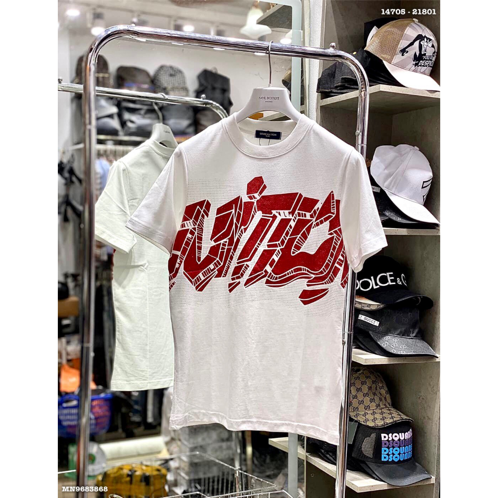 [ MỚi] Áo thun LV Kim tuyến đỏ unisex, tay lỡ form rộng oversize, 100% cotton thoáng mát, localbrand hot | BigBuy360 - bigbuy360.vn