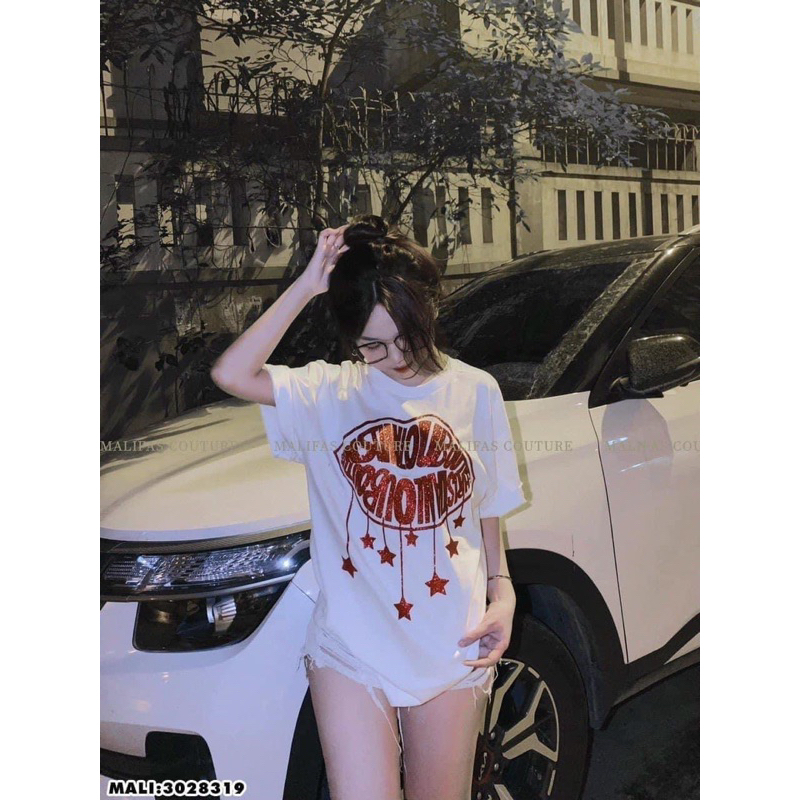 Áo Thun Nam Nữ Họa Tiết Logo Đôi Môi Kim Tuyến Cao Cấp. Áo Phông Siêu Cấp Unisex Cổ Bo Dành Cho Các Boy Phố 2023 | BigBuy360 - bigbuy360.vn