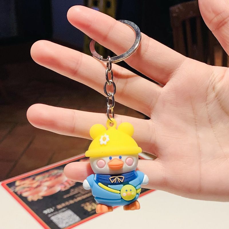Móc khoá vịt đội mũ cute