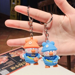 Móc khoá vịt đội mũ cute