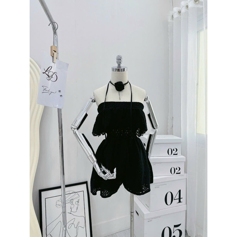 JUM HOA KÈM CHOKER CỔ