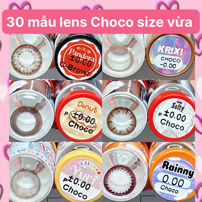 30 mẫu lens Choco  HOT size giãn vừa_Không độ