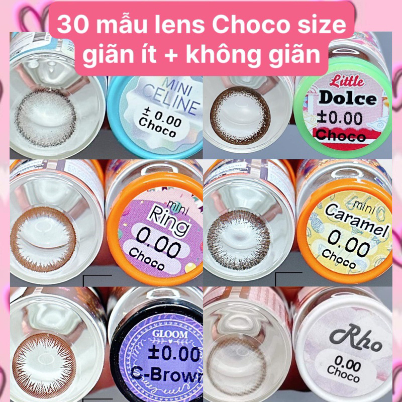 30 mẫu lens Choco -Nâu soocla size mini