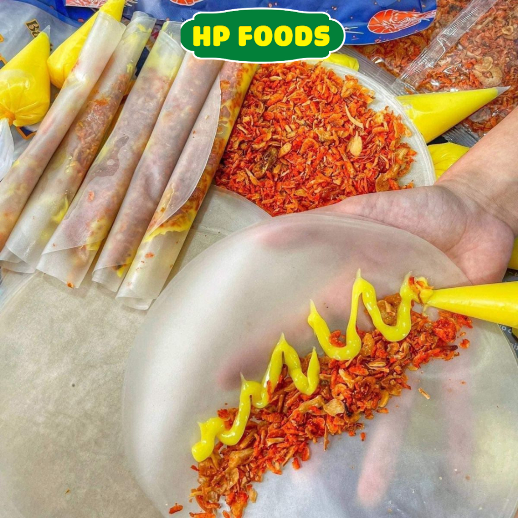 COMBO 350gr bánh tráng phơi sương, muối tép hành phi, bơ béo trứng gà siêu ngon nhà HP FOODS