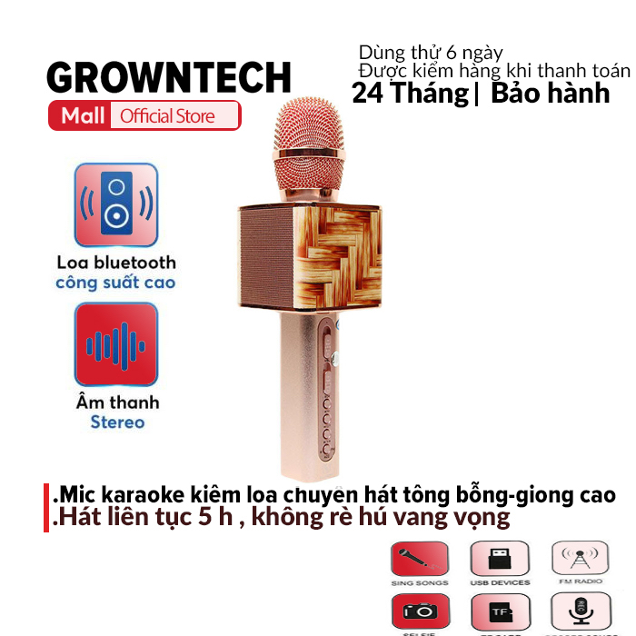 Micro karaoke bluetooth mini GrownTech YS 10A loa blutooth thu âm