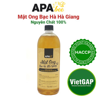 Mật ong hoa Bạc hà Hà Giang APABEE - Giống ong Nội - Giấy chứng nhận VietGAP - HACCP - Chai 1 Lít