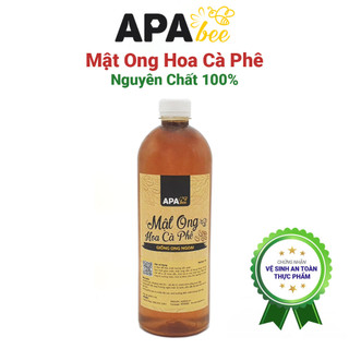 Mật ong hoa Cà phê - hoa Cỏ kim_Xuyến chi APABEE - Chứng nhận VSATTP - Hàm lượng đường C4 đạt chuẩn 5% - Chai 1 Lít
